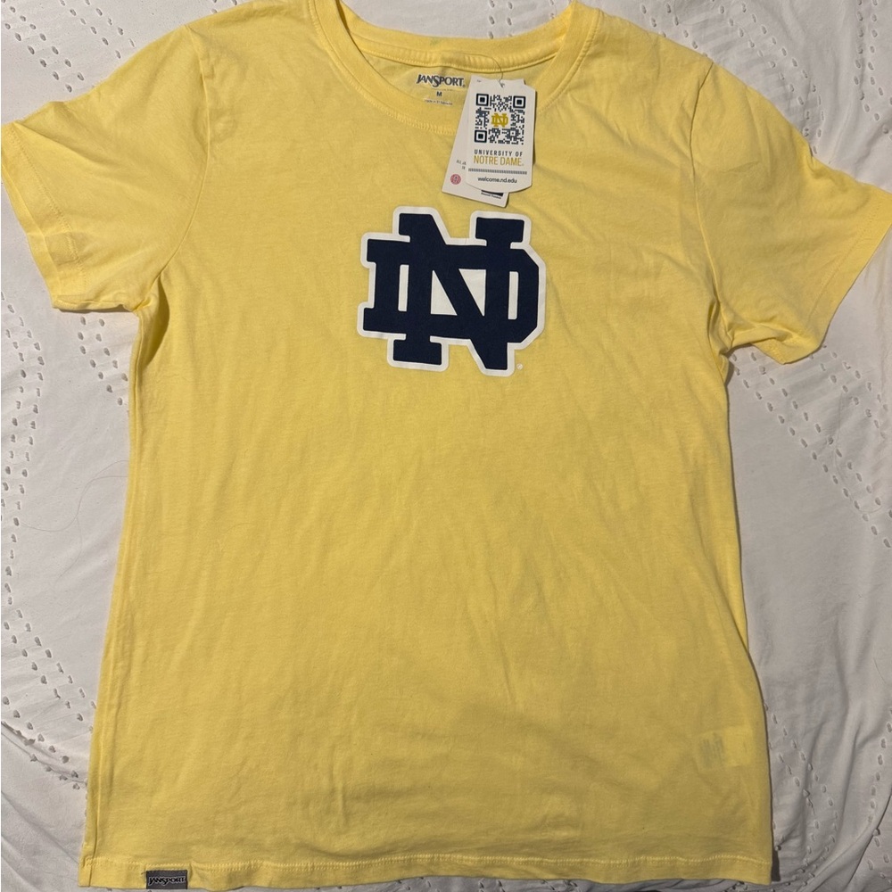 JanSport Yellow Notre Dame Tee, Women’s size M
